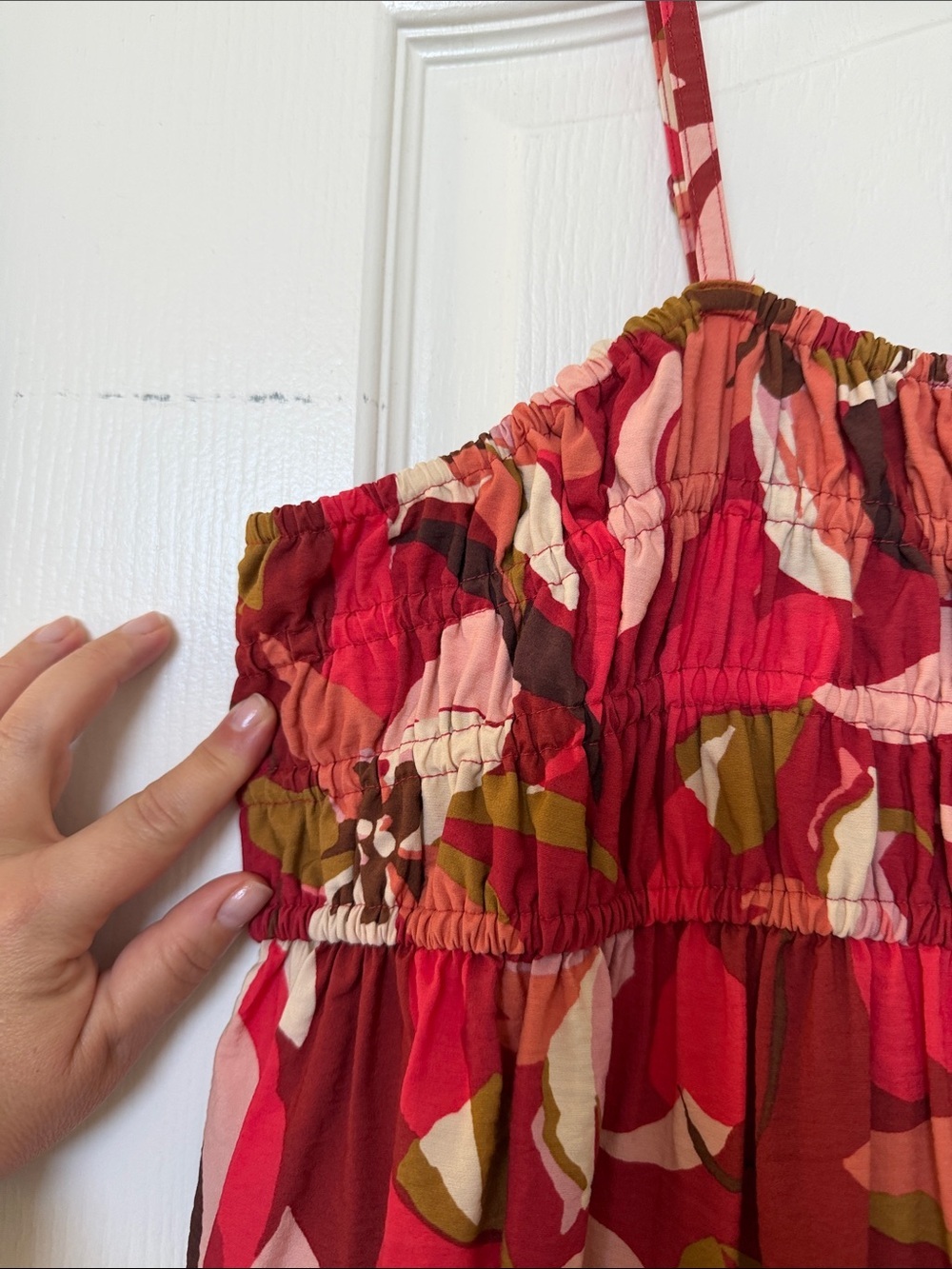 a new day Red Floral Smocked Maxi Dress - Picture 4 of 8